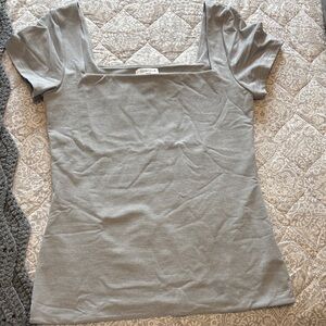 Aritzia Contour Gray Square Neck Top
